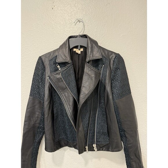 Helmut Lang Leather Biker Jacket Black & Green -Sz P - Picture 5 of 10